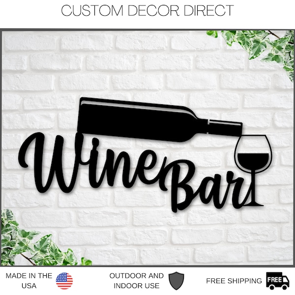 Personalized Bar Sign, Wine Decor, Wine Bar Sign, Mother's Day Gift, Wine Gifts, Wine Sign, Wine Bar Metal Wall Sign, Wine Glass Home Decor