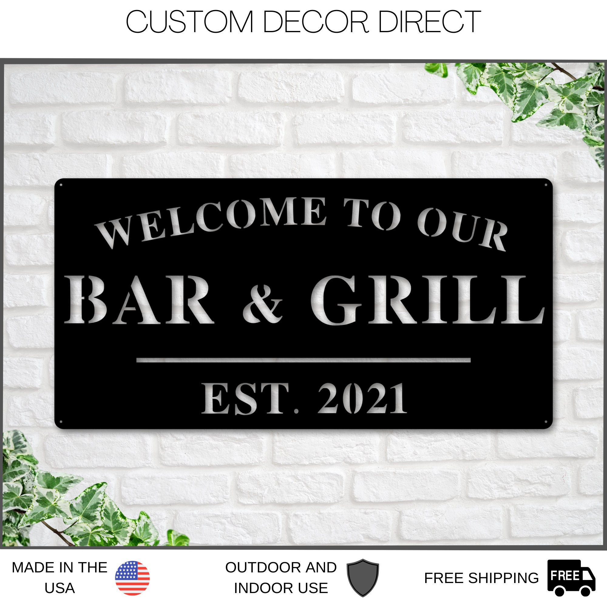 to Our Bar and Grill Sign Personalized Bar and Grill Etsy