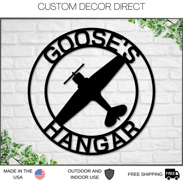 Airplane Hangar Sign, Personalized Pilot Name Sign, Custom Aviation Lover, Man Cave Sign, Airplane Sign, Personalized Airplane Sign, Plane