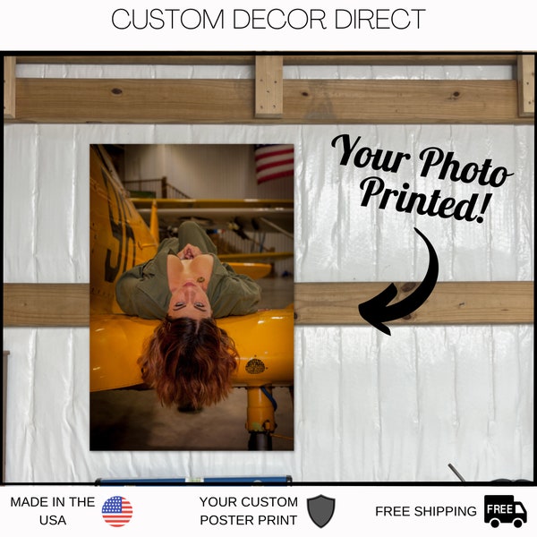 Custom Garage Poster, Photo Print, Your Picture Print Poster, Custom Print Poster, Gift for Dad, Garage Sign, Personalized Poster Sign, Girl