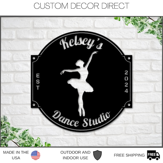 Personalized Metal Dancer Sign: Custom Dance Studio Decor