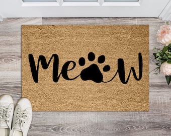 Meow Doormat, Cat Doormat, Meow welcome Mat, Funny Cat Doormat, Funny Doormat, Cat Lover Welcome Mat Cat Gift, Funny Cat Gift Ideas, Kitty
