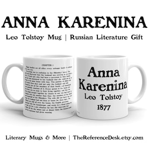 Anna Karenina Mug, Leo Tolstoy Gift, Russian Literature Gift, Professor Thank You Gift, Novel Reader Mug, PhD Literary Gift, Book Quote Mug
