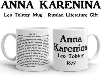 Anna Karenina Mug, Leo Tolstoy Gift, Russian Literature Gift, Professor Thank You Gift, Novel Reader Mug, PhD Literary Gift, Book Quote Mug