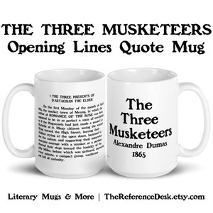 La taza de los tres mosqueteros, Regalo de Alejandro Dumas, Regalo de literatura francesa, Regalo para amantes de los libros, Taza de profesor de inglés bibliotecario, Cita de novela clásica