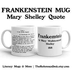 Frankenstein Mug, Frankenstein Gift, Mary Shelley Gift Mug, Horror Novel Mug, Gothic Literature Gift, Book Lover Mug, Halloween Party Mug
