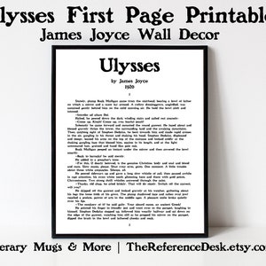 Ulysses First Page Printable, James Joyce Art, Irish Literature Gift, Literary Wall Hanging, Banned Book Wall Art, English Classroom Decor