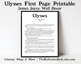 Ulysses First Page Printable, James Joyce Art, Irish Literature Gift, Literary Wall Hanging, Banned Book Wall Art, English Classroom Decor