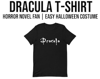 Dracula Shirt, Vampire Shirt, Vampire Gift, Dracula Gift, Bram Stoker Short-Sleeve T-Shirt, Horror Novel Fan Shirt, Easy Halloween Costume