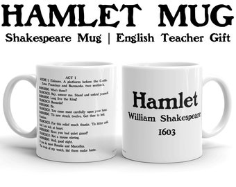 Hamlet Mug, William Shakespeare Gift, English Teacher Mug, Book Lover Gift, Actor Actress Mug, British Literature Gift, After Party Gift Mug