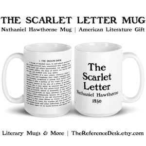 Caneca com citação de primeira linha da letra escarlate, presente Nathaniel Hawthorne, presente para amante de livros, caneca para professor de inglês, presente para professor, literatura americana