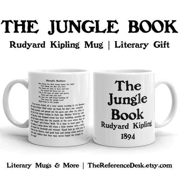 The Jungle Book Mug, Rudyard Kipling Gift, First Lines Literature Gift, Mowgli Short Story, Classic Literary Gift, Book Quote Poet Poem Gift