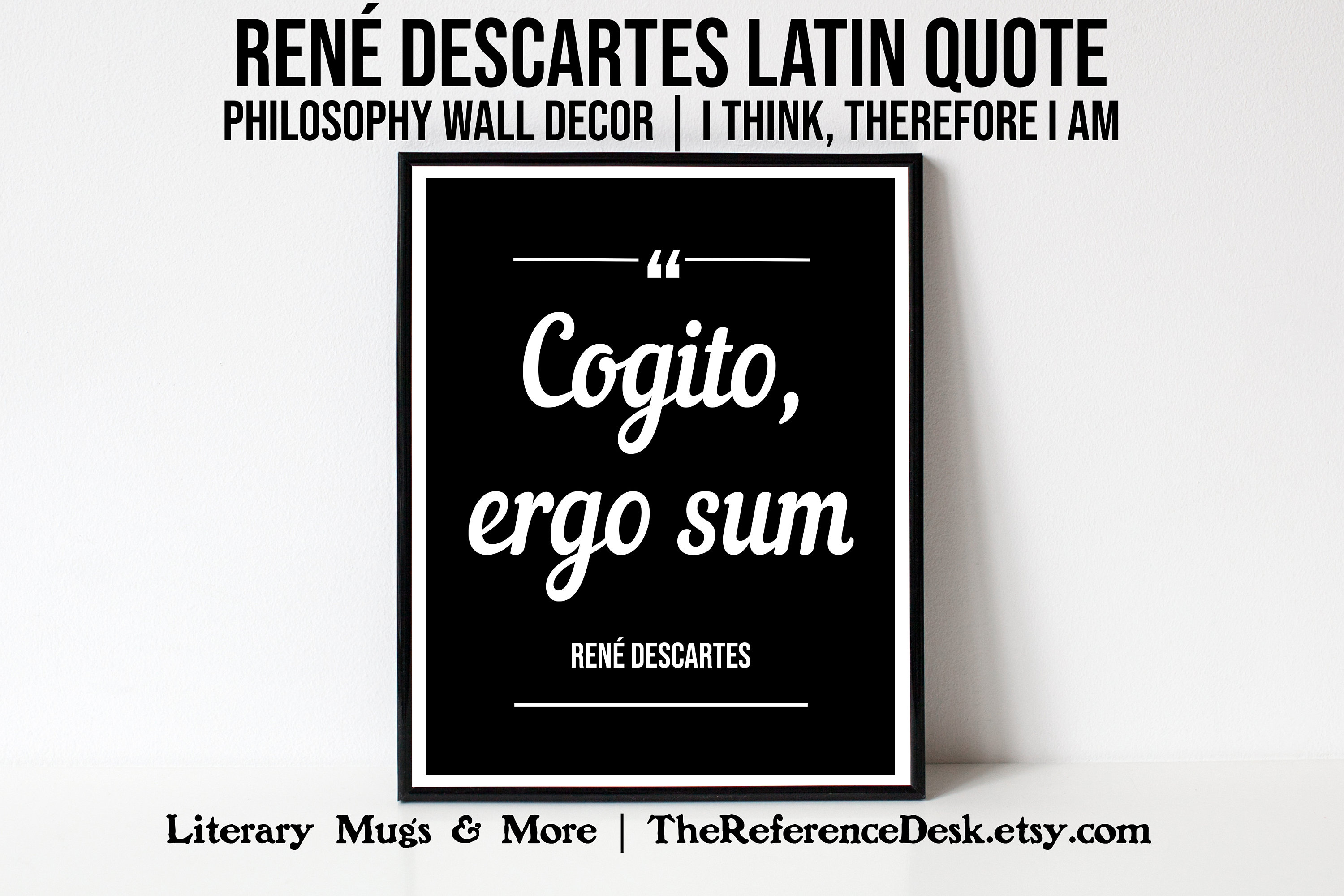 Cogito, Ergo Sum Printable, Rene Descartes Wall Decor, Philosophy Print