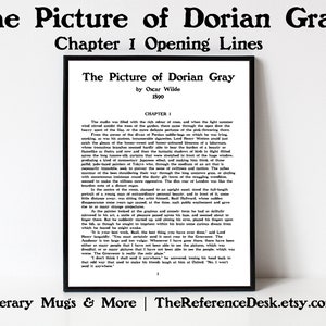 The Picture of Dorian Gray First Page Printable, Oscar Wilde Art, Irish Literature Gift, Literary Wall Hanging, English Classroom Decor