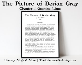 The Picture of Dorian Gray First Page Printable, Oscar Wilde Art, Irish Literature Gift, Literary Wall Hanging, English Classroom Decor