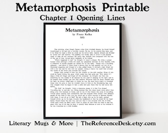 Franz Kafka Metamorphosis First Page Printable, Literary Wall Art (Digital Download)