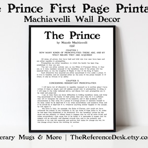 The Prince First Page Printable, Machiavelli Art, Political Wall Art, Non-Fiction Italian Book Art, Political Science Gift, Classroom Decor