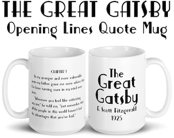 The Great Gatsby Quote Mug, F. Scott Fitzgerald, cadeau boekenliefhebber