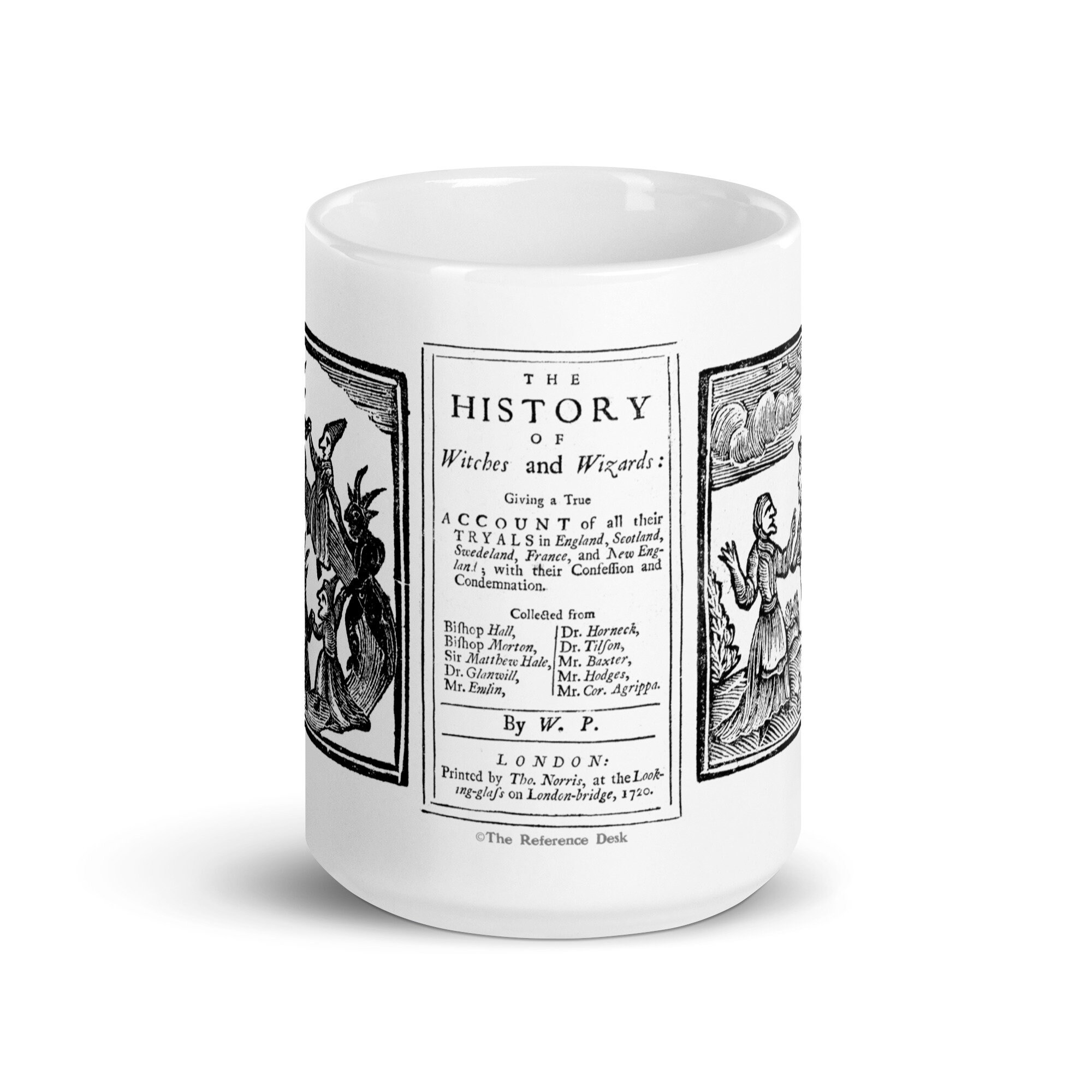 Witchcraft Mug, Witch and Wizard History Book Gift, Vintage Woodcut Art