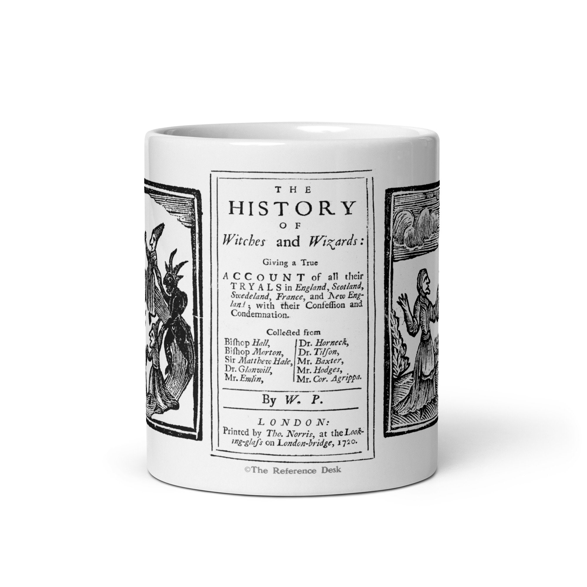 Witchcraft Mug, Witch and Wizard History Book Gift, Vintage Woodcut Art