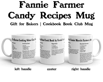Fannie Farmer Mug, Fannie Farmer Gift, Baker Gift, Cook Gift, Candy Recipe, Chef Grandmother Gift, Cookbook Book Club Shower Housewarming