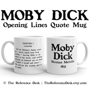 Moby Dick First Line Quote Mug, Herman Melville Gift, Book Lover Gift, English Teacher Mug, Professor Gift, Call me Ishmael, American Lit