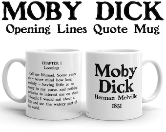 Moby Dick First Line Quote Mug, Herman Melville Gift, Book Lover Gift, English Teacher Mug, Professor Gift, Call me Ishmael, American Lit