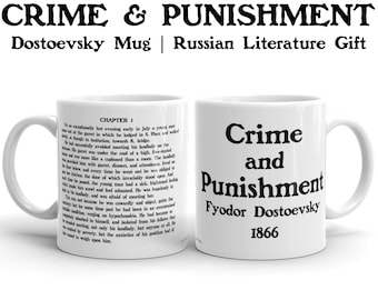 Crime and Punishment Mug, Fyodor Dostoevsky Gift, Russian Literature Gift, Professor Thank You Gift, Classic Book Reader Mug, Literary Mug
