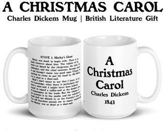 A Christmas Carol Quote Mug, Charles Dickens Gift, Book Lover Gift, English Teacher Mug, Librarian Gift, Classic British Literature Gift