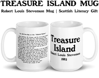 Treasure Island Mug, Robert Louis Stevenson Mug, Literary Gift, English Teacher Mug, Adventure Story, Scottish Literature Gift, Literary Mug