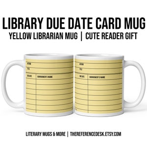 Gelbe Bibliothek Becher, Bibliothekar Geschenk, Leser Geschenk, Literarische Tasse, Englisch Lehrer Becher, Abschluss Geschenk, Professor Danke Geschenk