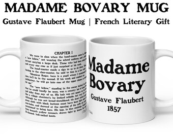 Madame Bovary Mug with Opening Lines, Gustave Flaubert Quote Mug, French Literary Gift for Book Lovers, Readers, Writers, English Major Gift