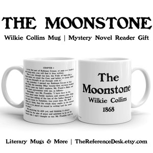 The Moonstone Mug, Wilkie Collins Gift, Mystery Novel Reader Gift, British Book Mug, Librarian Book Lover Gift, Victorian Literature Gift