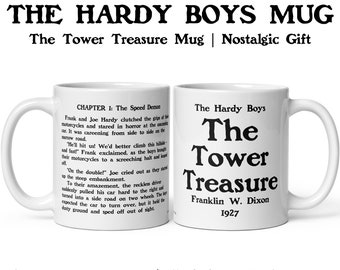 The Hardy Boys Mug, Tower Treasure Book 1 Mug, Nostalgia Gift, Mystery Novel Mug, Classic Book Gift, Childrens Book Mug, Franklin Dixon Mug