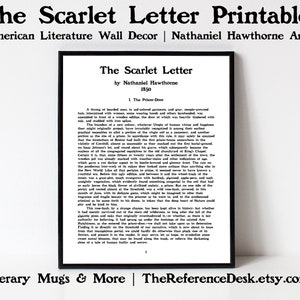 The Scarlet Letter First Page Printable, Nathaniel Hawthorne Digitale Kunst, Amerikanische Literatur Geschenk, Klassenzimmer Dekoration, Literarisches Dekor