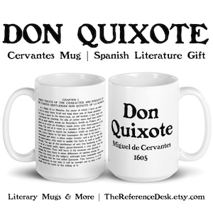 Don Quixote First Line Quote Mug, Miguel de Cervantes Gift, Famous Spanish Literature Mug, Book Reader Gift, English Teacher Professor Gift