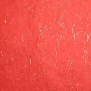 Paquet de 10 grandes feuilles de papier de soie fil d'or - Rouge MGT-57-2 (24 x 35 po.) Emballage cadeau, papier naturel, papier respectueux de l'environnement