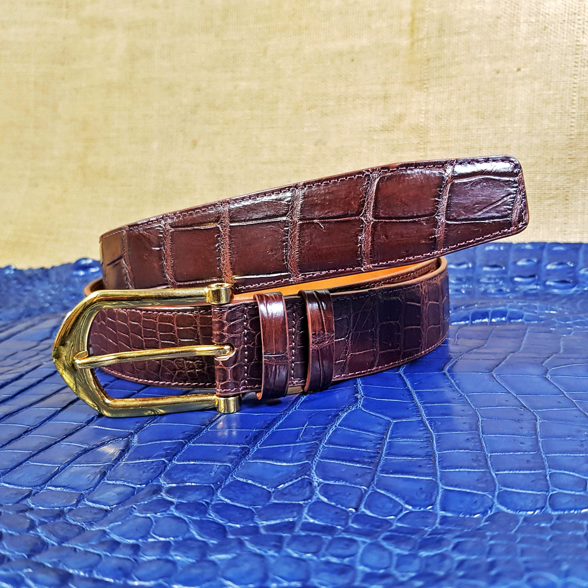 Black Genuine Alligator Leather Belt’s size 32-37 L for H LV G EAGLE Buckle  Men
