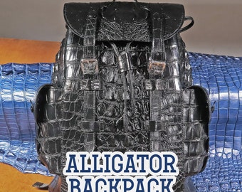 Alligator backpacks, Black backpacks, Alligator backpacks for men, personalized gifts, mens gifts, gift for women