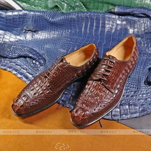 Brown Alligator Mens Derby Shoes, Alligator Mens Dress Shoes Leather ...