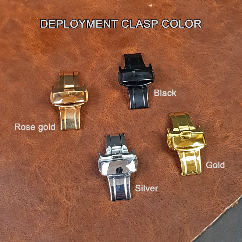 Brown Lizard Watch Bands Deployment Clasp and Quick Release Etsy