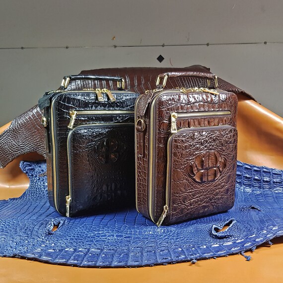 Mens top alligator bag