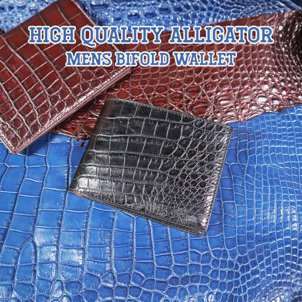 High Quality Alligator mens wallet, mens bifold Alligator wallet, personalized gifts for men, custom mens wallet