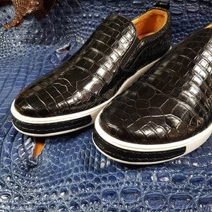 Black Alligator Mens Loafers Brown Alligator Shoes for Men - Etsy