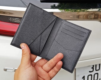 Handmade Custom Mens Leather Wallet Epi Leather Minimalist 