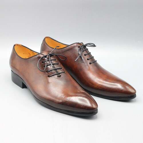 Hand Dyed Mens Oxford Wholecut Shoes, Custom Mens Dress Shoes, Mens Shoes Size 6/7/8/9/10/11 US Men's