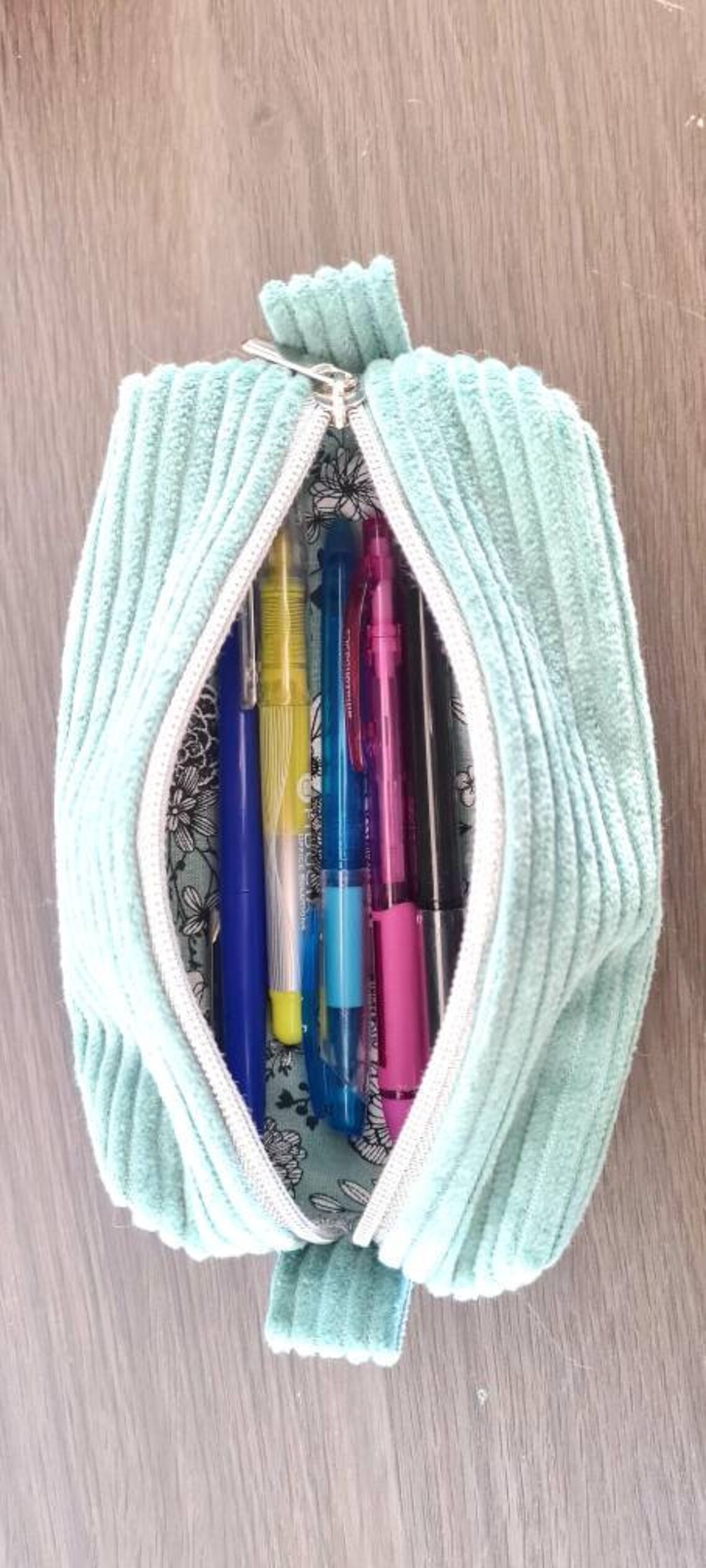 Fleur Velours Côtelé Sac Cosmétique Portable Maquillage Sac - Temu France - 8
