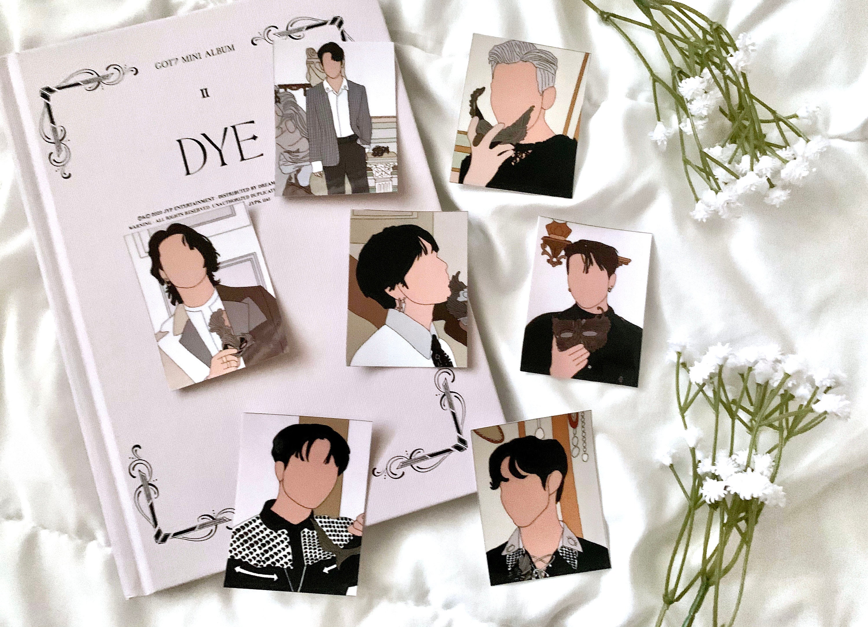 got7 dye mask version sticker set not by the moon individual etsy