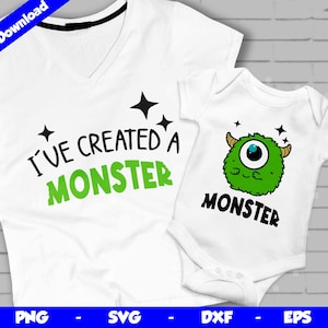 J'ai créé un monstre SVG, conception de chemise Halloween PNG SVG, conception svg drôle de costume d'Halloween, fichier coupé, clipart Halloween, cadeau pour maman