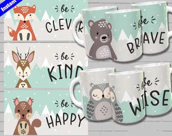 Christmas Mug Template, Sublimate Mug Designs, Winter Mug Designs PNG, Sublimate Templates Instant Download, Christmas Mug Wrap PNG
